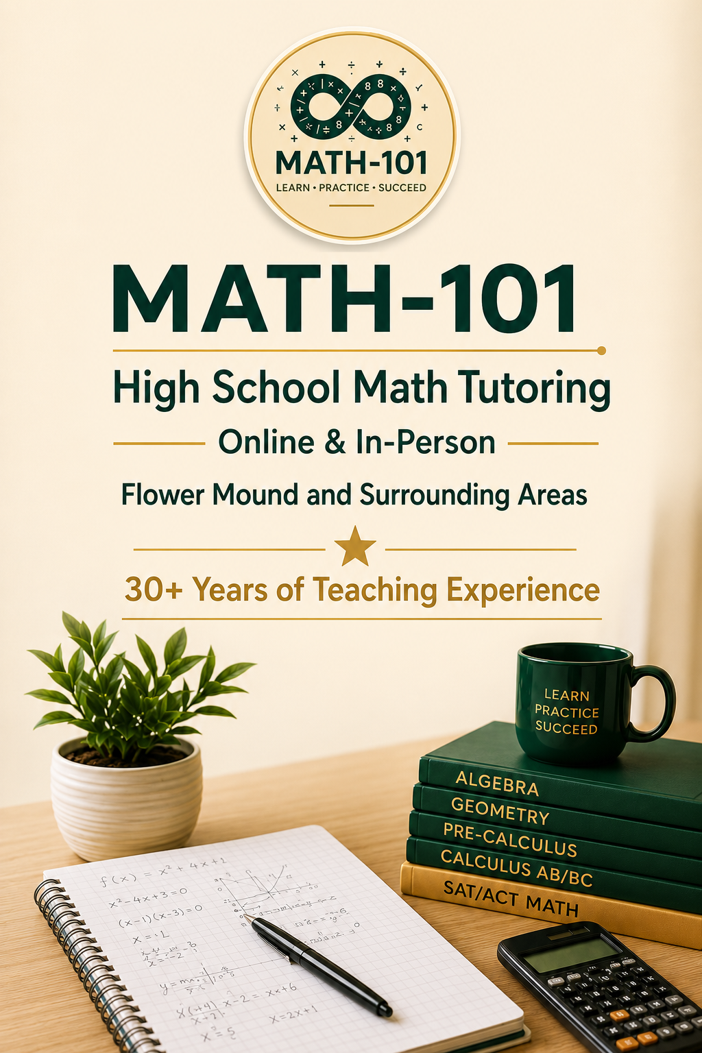 Math-101 high school math tutoring with over 30 years of teaching experience